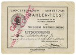 D11346 Admission Ticket Mahler-Fest